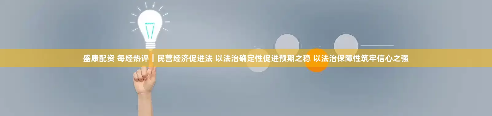 盛康配资 每经热评｜民营经济促进法 以法治确定性促进预期之稳 以法治保障性筑牢信心之强