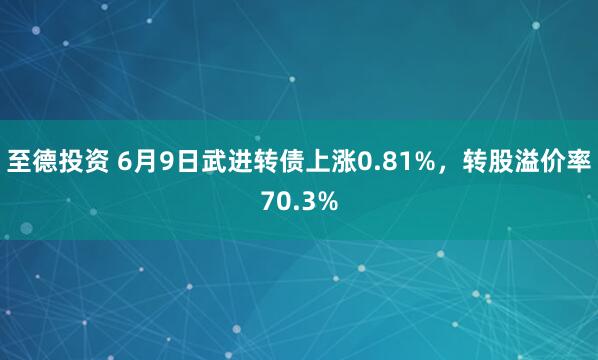 至德投资 6月9日武进转债上涨0.81%，转股溢价率70.3%