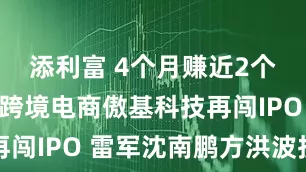 添利富 4个月赚近2个亿！家居跨境电商傲基科技再闯IPO 雷军沈南鹏方洪波投了